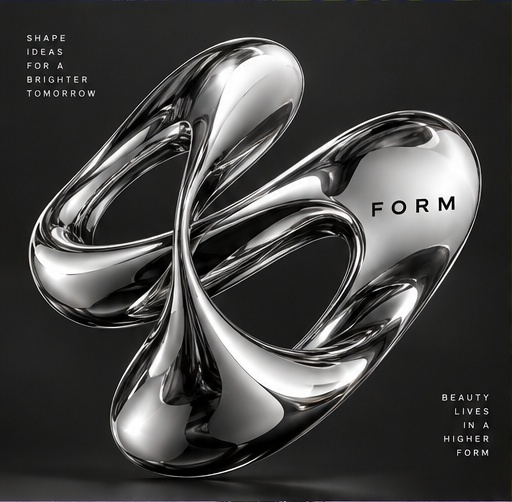 Sculptural silver Form Objects brand concept